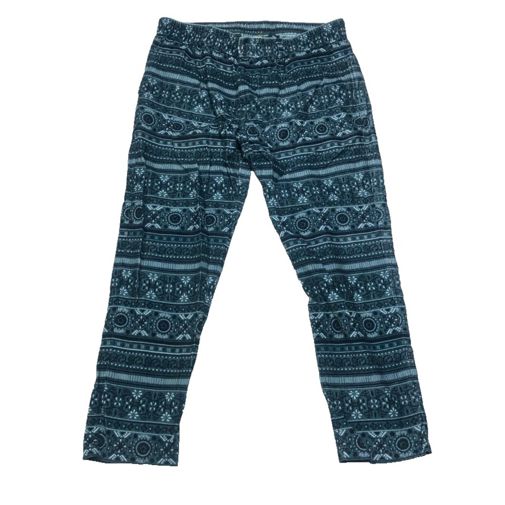 Kith Pants Mens XL Teal Stadium Corduroy Bedford Paisley Geometric Print Regular